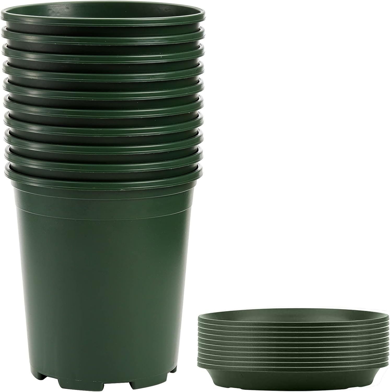 10PCS 1 Gallon Durable Nursery Pot Garden Flower Pots Nursery Plant Container Kit with 10 Pcs Matching Pallets - Image 2